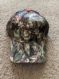 Camo cap with orange accents