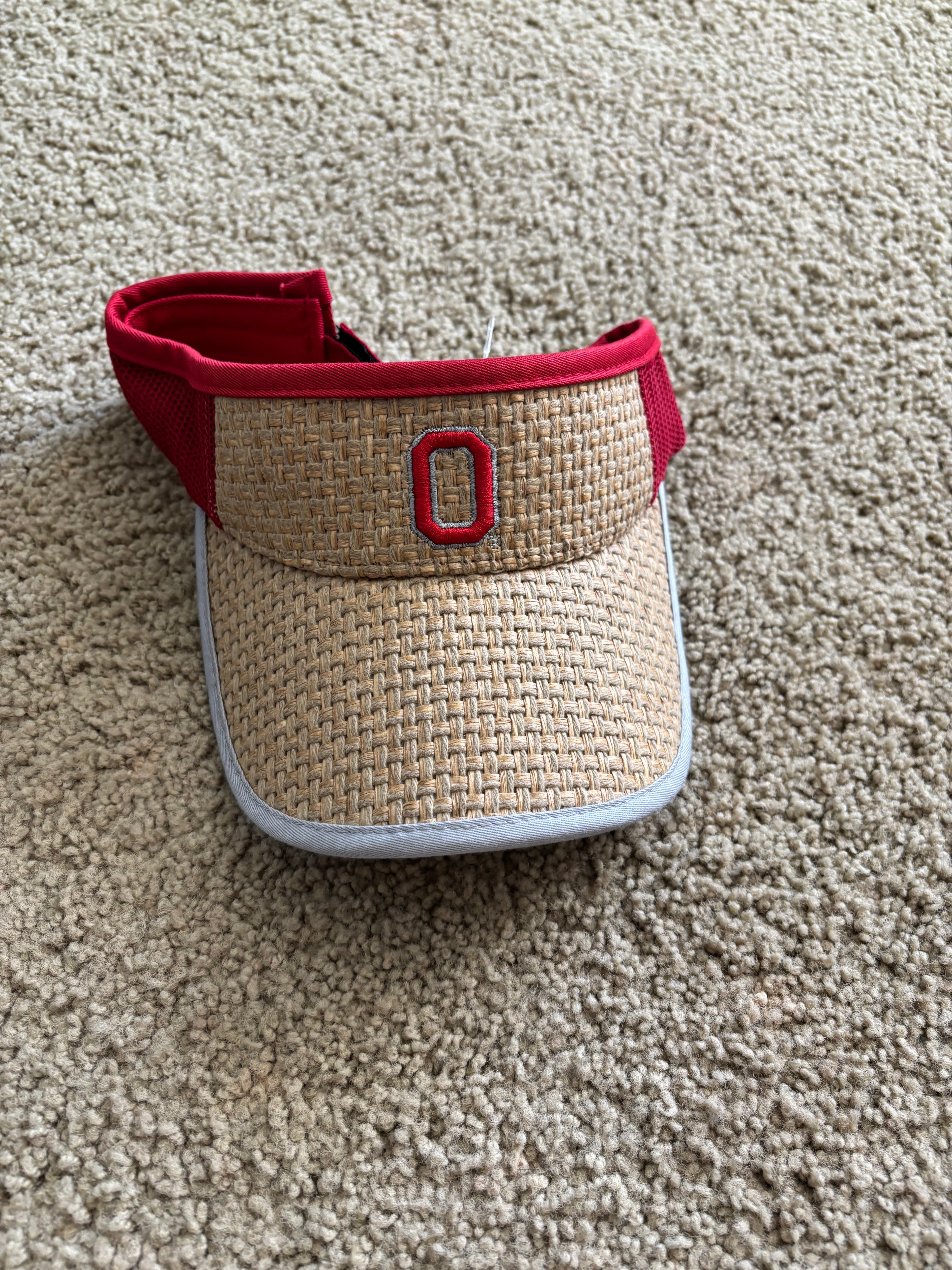 Ohio State straw visor